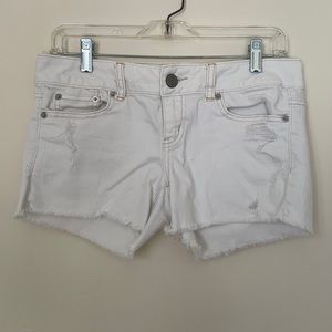 American Eagle White Jean Short Shorts